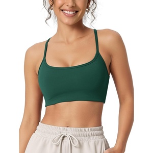 image:imageODODOS Womens Slim Racerback Sports Bra  Ultra Soft odSTRATUM Tech Performance Crop Top Padded Yoga Bra with Removable PadsDeep Forest