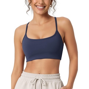 image:imageODODOS Womens Slim Racerback Sports Bra  Ultra Soft odSTRATUM Tech Performance Crop Top Padded Yoga Bra with Removable PadsNavy