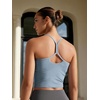 image:imageODODOS Womens Slim Racerback Cropped Tank  odSTRATUM Tech Sports Bra Ultra Soft UPF 50 Cami Top with Builtin BraDusty Blue Heather
