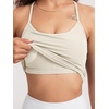 image:imageODODOS Womens Slim Racerback Cropped Tank  odSTRATUM Tech Sports Bra Ultra Soft UPF 50 Cami Top with Builtin BraMilkweed Heather