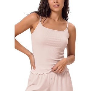 image:imageODODOS Womens Bamboo Viscose Lettuce Trim Cami Ultra Soft Ribbed TopCrystal Pink
