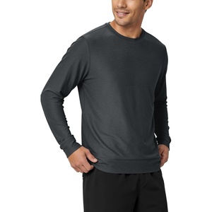 image:imageODODOS Mens Performance Long Sleeve Crewneck TShirt  odSTRATUM Tech TeeCharcoal Heather