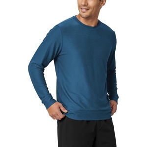 image:imageODODOS Mens Performance Long Sleeve Crewneck TShirt  odSTRATUM Tech TeeDark Cobalt Heather
