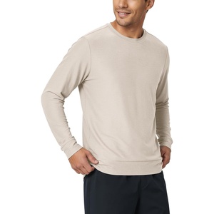 image:imageODODOS Mens Performance Long Sleeve Crewneck TShirt  odSTRATUM Tech TeeEcru Heather