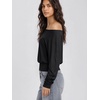 image:imageODODOS Womens Drapey Boat Neck Long Sleeve Shirt Ultra Soft Stratum TechBlack Heather