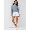 image:imageODODOS Womens Drapey Boat Neck Long Sleeve Shirt Ultra Soft Stratum TechDusty Blue Heather