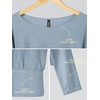 image:imageODODOS Womens Drapey Boat Neck Long Sleeve Shirt Ultra Soft Stratum TechDusty Blue Heather