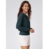 image:imageODODOS Womens Drapey Boat Neck Long Sleeve Shirt Ultra Soft Stratum TechNavy Heather