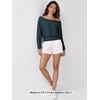 image:imageODODOS Womens Drapey Boat Neck Long Sleeve Shirt Ultra Soft Stratum TechNavy Heather
