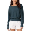 image:imageODODOS Womens Drapey Boat Neck Long Sleeve Shirt Ultra Soft Stratum TechNavy Heather