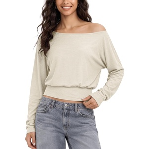 image:imageODODOS Womens Drapey Boat Neck Long Sleeve Shirt Ultra Soft Stratum TechMilkweed Heather