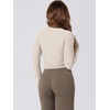 image:imageODODOS Womens Waist Tie Wrap Top  Ultra Soft odSTRATUM Tech UPF 50 Long Sleeve Cropped Ballet Yoga Shirt with ThumbholesEcru Heather