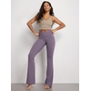 image:imageODODOS Womens Crossover Flare Leggings with Back Pocket Buttery Soft V High Waist Lounge Casual Bootcut Yoga PantsAsh Violet