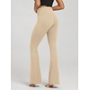 image:imageODODOS Womens Crossover Flare Leggings with Back Pocket Buttery Soft V High Waist Lounge Casual Bootcut Yoga PantsBeige