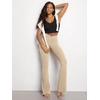 image:imageODODOS Womens Crossover Flare Leggings with Back Pocket Buttery Soft V High Waist Lounge Casual Bootcut Yoga PantsBeige