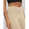 image:imageODODOS Womens Crossover Flare Leggings with Back Pocket Buttery Soft V High Waist Lounge Casual Bootcut Yoga PantsBeige