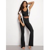 image:imageODODOS Womens Crossover Flare Leggings with Back Pocket Buttery Soft V High Waist Lounge Casual Bootcut Yoga PantsBlack