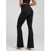image:imageODODOS Womens Crossover Flare Leggings with Back Pocket Buttery Soft V High Waist Lounge Casual Bootcut Yoga PantsBlack