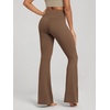 image:imageODODOS Womens Crossover Flare Leggings with Back Pocket Buttery Soft V High Waist Lounge Casual Bootcut Yoga PantsBrunette