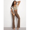 image:imageODODOS Womens Crossover Flare Leggings with Back Pocket Buttery Soft V High Waist Lounge Casual Bootcut Yoga PantsBrunette