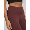 image:imageODODOS Womens Crossover Flare Leggings with Back Pocket Buttery Soft V High Waist Lounge Casual Bootcut Yoga PantsBurgundy