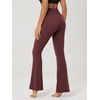 image:imageODODOS Womens Crossover Flare Leggings with Back Pocket Buttery Soft V High Waist Lounge Casual Bootcut Yoga PantsBurgundy