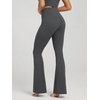 image:imageODODOS Womens Crossover Flare Leggings with Back Pocket Buttery Soft V High Waist Lounge Casual Bootcut Yoga PantsCharcoal