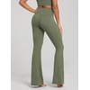 image:imageODODOS Womens Crossover Flare Leggings with Back Pocket Buttery Soft V High Waist Lounge Casual Bootcut Yoga PantsDark Olive