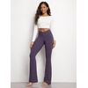image:imageODODOS Womens Crossover Flare Leggings with Back Pocket Buttery Soft V High Waist Lounge Casual Bootcut Yoga PantsDark Purple