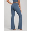 image:imageODODOS Womens Crossover Flare Leggings with Back Pocket Buttery Soft V High Waist Lounge Casual Bootcut Yoga PantsInk Blue