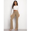 image:imageODODOS Womens Crossover Flare Leggings with Back Pocket Buttery Soft V High Waist Lounge Casual Bootcut Yoga PantsLight Brown