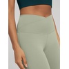 image:imageODODOS Womens Crossover Flare Leggings with Back Pocket Buttery Soft V High Waist Lounge Casual Bootcut Yoga PantsLime Stone