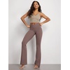image:imageODODOS Womens Crossover Flare Leggings with Back Pocket Buttery Soft V High Waist Lounge Casual Bootcut Yoga PantsPurple Taupe