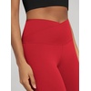 image:imageODODOS Womens Crossover Flare Leggings with Back Pocket Buttery Soft V High Waist Lounge Casual Bootcut Yoga PantsRed
