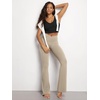 image:imageODODOS Womens Crossover Flare Leggings with Back Pocket Buttery Soft V High Waist Lounge Casual Bootcut Yoga PantsShaker Beige