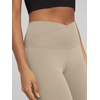 image:imageODODOS Womens Crossover Flare Leggings with Back Pocket Buttery Soft V High Waist Lounge Casual Bootcut Yoga PantsShaker Beige