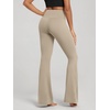 image:imageODODOS Womens Crossover Flare Leggings with Back Pocket Buttery Soft V High Waist Lounge Casual Bootcut Yoga PantsShaker Beige