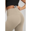 image:imageODODOS Womens Crossover Flare Leggings with Back Pocket Buttery Soft V High Waist Lounge Casual Bootcut Yoga PantsShaker Beige