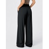 image:imageODODOS Womens Featherlight Wide Leg Pant Elastic HighRise Relaxed FitBlack