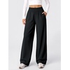 image:imageODODOS Womens Featherlight Wide Leg Pant Elastic HighRise Relaxed FitBlack