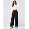image:imageODODOS Womens Featherlight Wide Leg Pant Elastic HighRise Relaxed FitBlack