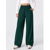 image:imageODODOS Womens Featherlight Wide Leg Pant Elastic HighRise Relaxed FitDark Emerald