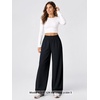 image:imageODODOS Womens Featherlight Wide Leg Pant Elastic HighRise Relaxed FitDeep Navy