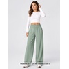 image:imageODODOS Womens Featherlight Wide Leg Pant Elastic HighRise Relaxed FitDesert Sage