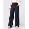 image:imageODODOS Womens Featherlight Wide Leg Pant Elastic HighRise Relaxed FitNavy