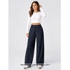 image:imageODODOS Womens Featherlight Wide Leg Pant Elastic HighRise Relaxed FitNavy