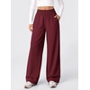 image:imageODODOS Womens Featherlight Wide Leg Pant Elastic HighRise Relaxed FitTibetan Red