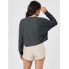image:imageODODOS Womens Long Sleeve Oversized Cropped Tee Ultra Soft odSTRATUM TechCharcoal Heather