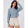 image:imageODODOS Womens Long Sleeve Oversized Cropped Tee Ultra Soft odSTRATUM TechDusty Blue Heather