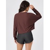 image:imageODODOS Womens Long Sleeve Oversized Cropped Tee Ultra Soft odSTRATUM TechJava Heather